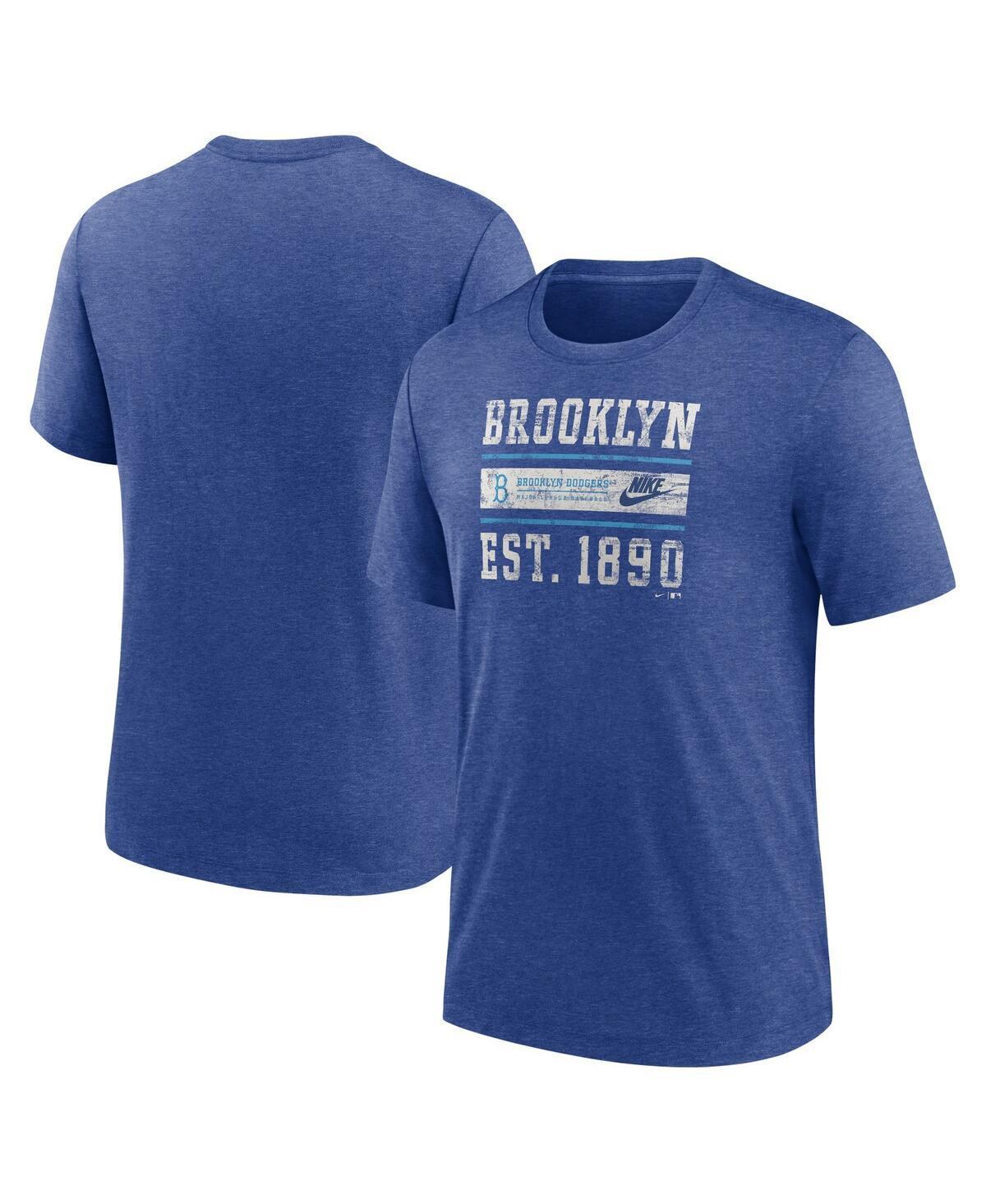 Mens Nike Heather Boston Red Sox Cooperstown Collection Local Stack Tri-Blend T-Shirt Blue Product Image