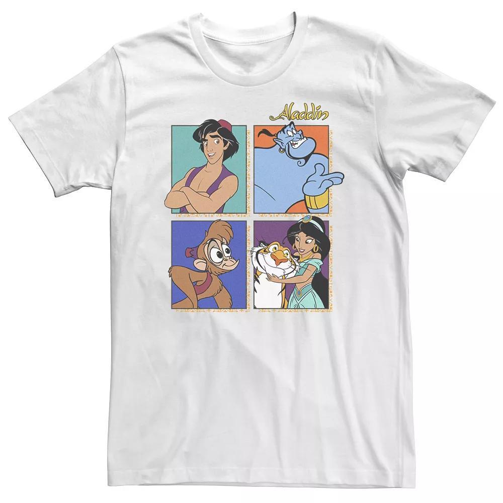 Big & Tall Disney Aladdin Group Shot Box Up Tee, Men's, Size: 4XL Tall, White Product Image