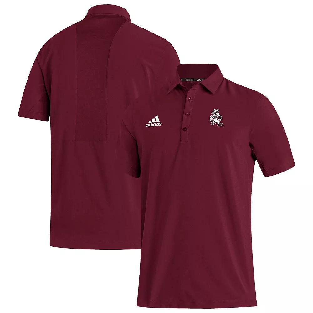 Men's adidas  Maroon Texas A&M Aggies Ol' Sarge Stadium Coaches AEROREADY Polo, Size: Medium, Red Product Image