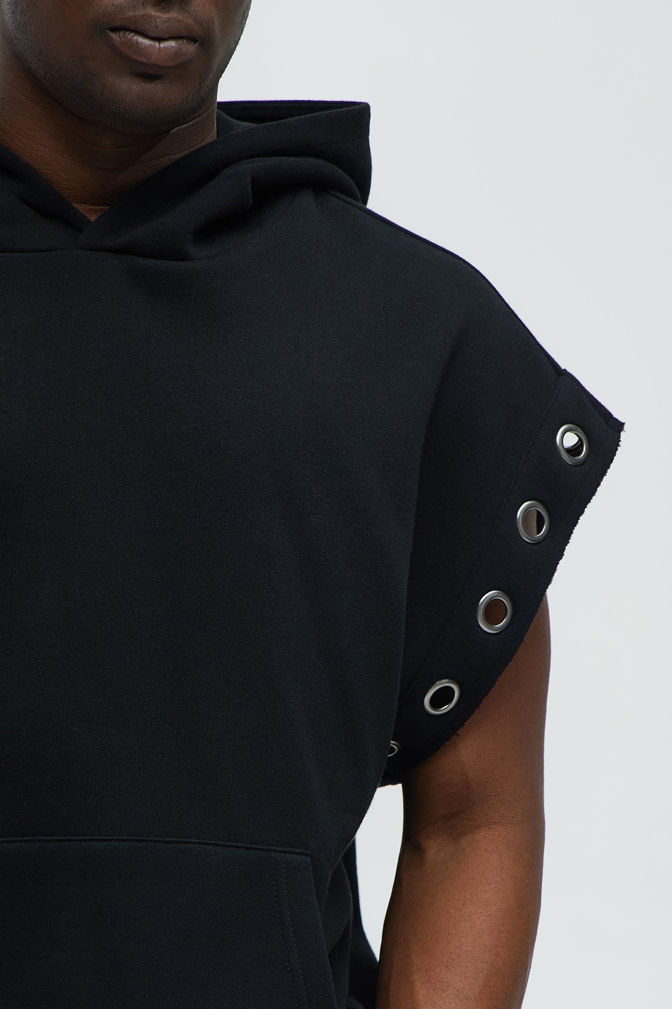 Tyson Ring Sleeveless Hoodie - Black Product Image