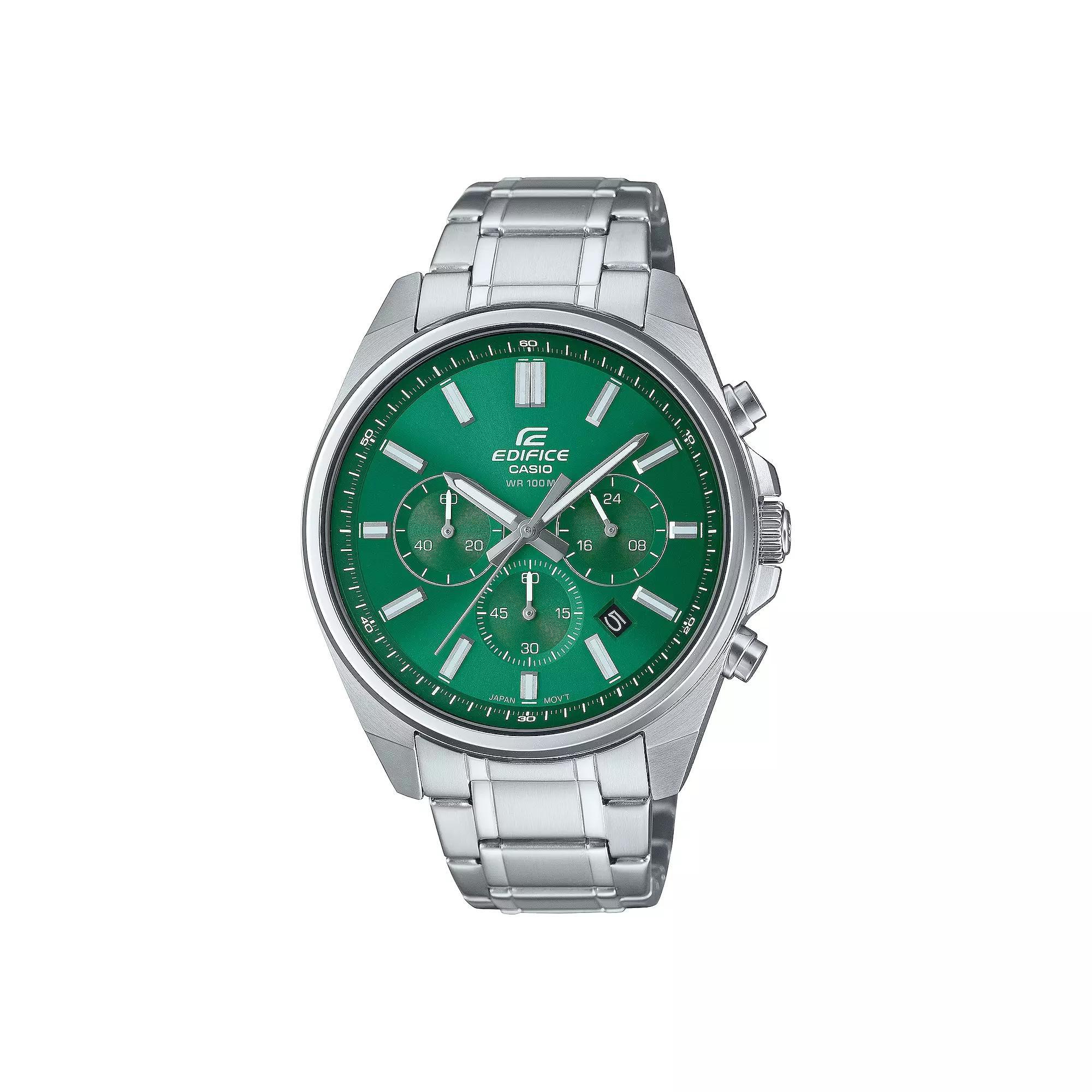 Casio Men's Edifice Stainless Steel Chronograph Watch - EFV-650D-3AVCR, Size: 44MM, Green Product Image