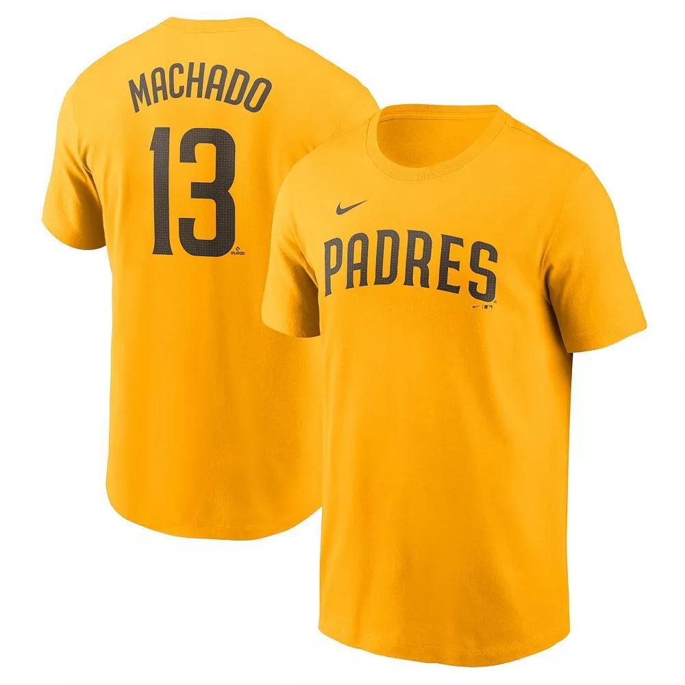 Men's Nike Manny Machado Gold San Diego Padres Fuse Name & Number T-Shirt, Size: XL Product Image