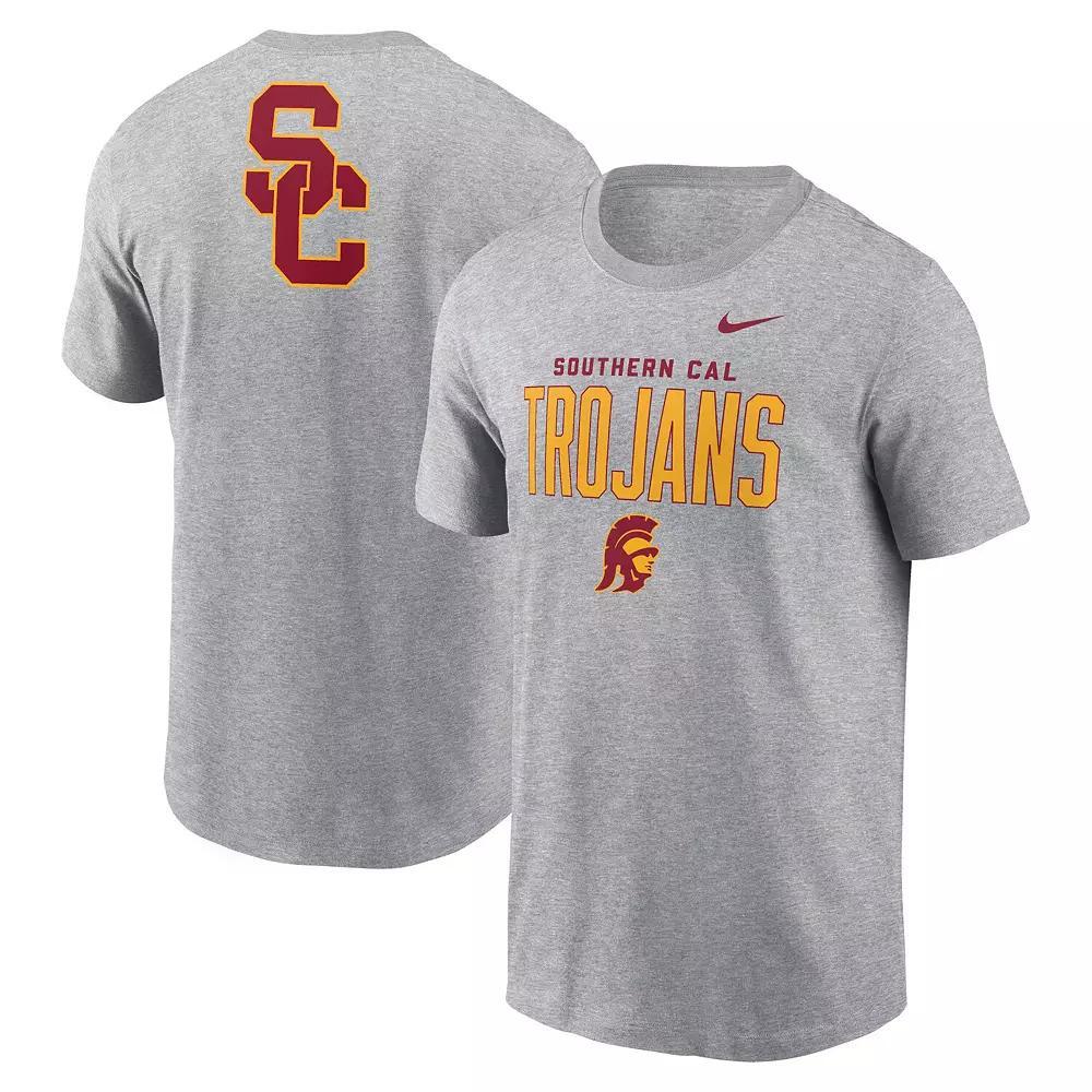 Men's Nike Heather Gray USC Trojans Campus 2-Hit Primary Mascot T-Shirt, Size: Medium, Grey Product Image