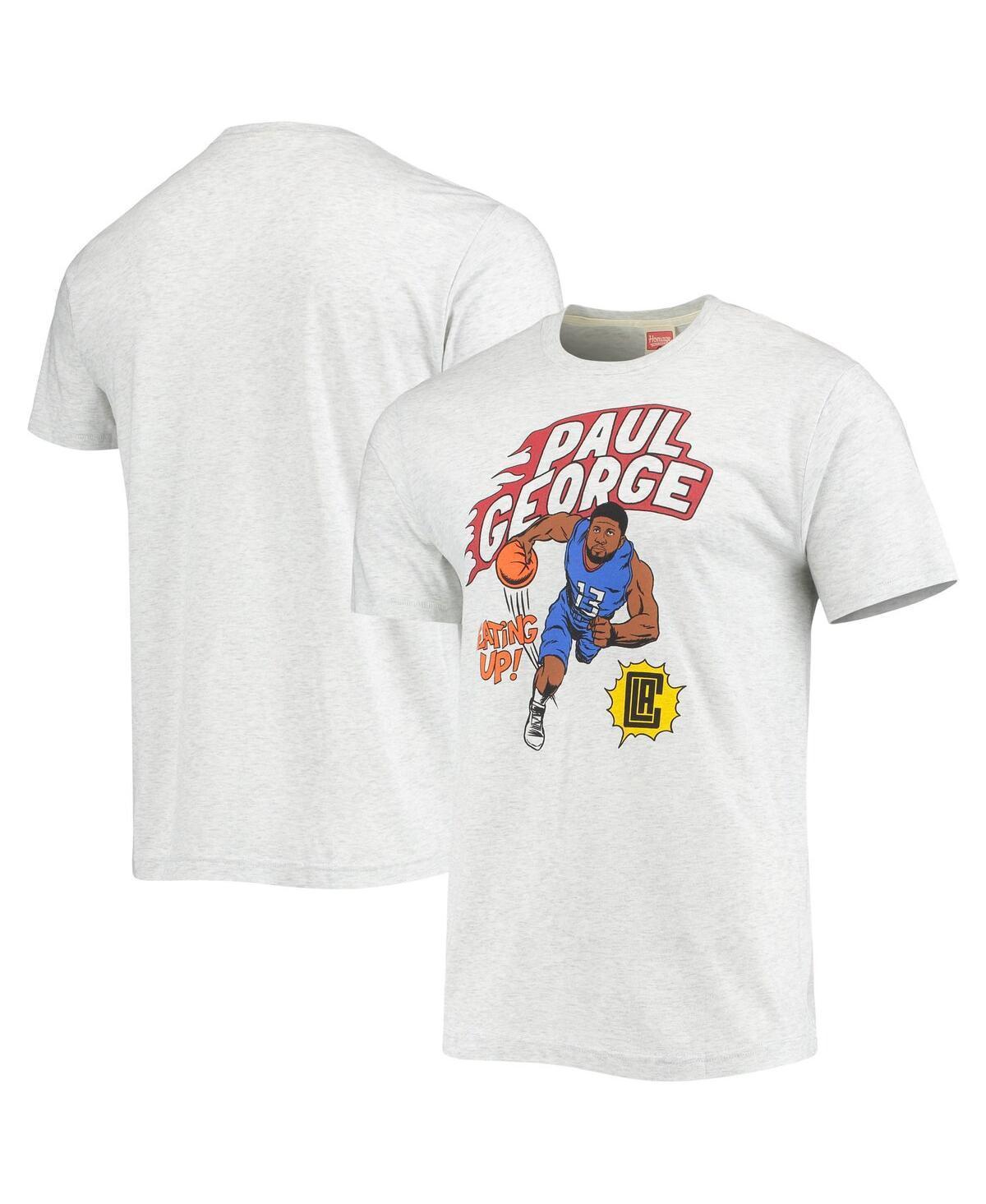 Mens Homage Paul George Ash LA Clippers Comic Book Player Tri-Blend T-Shirt Product Image