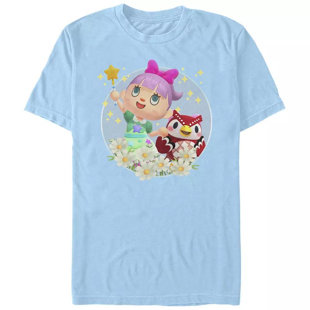 Men's Animal Crossing New Horizons Villager & Celeste Portrait Tee, Size: XXL, Royal Grey Product Image