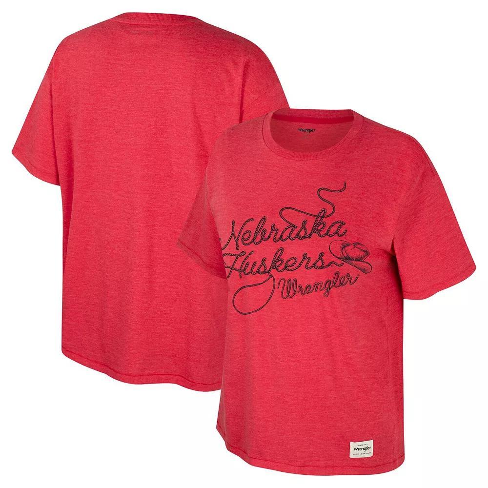 Women's Colosseum x Wrangler Scarlet Nebraska Huskers Lasso Oversized T-Shirt, Size: Small, Red Product Image