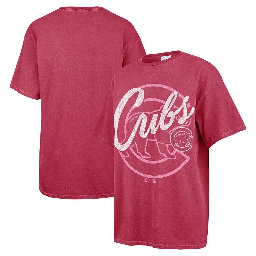 Women's '47 Pink Chicago Cubs Dopamine Tradition T-Shirt, Size: Large/XL Product Image