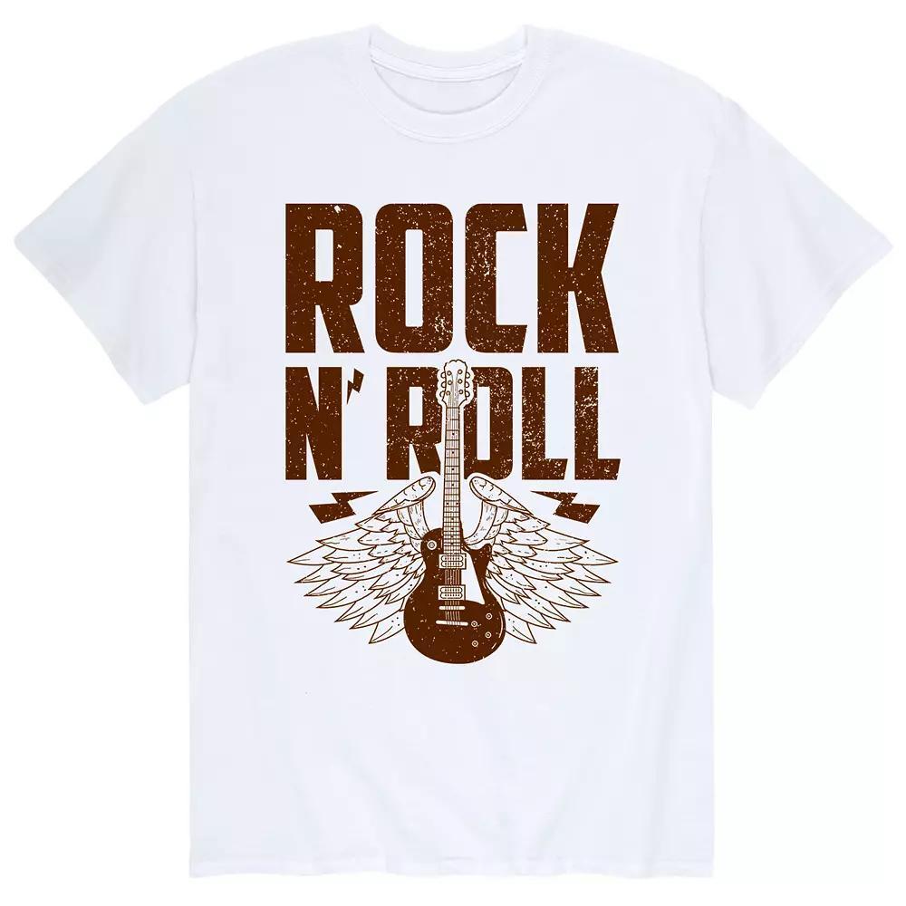 Mens Rock N Roll Guitar Wings Tee Product Image