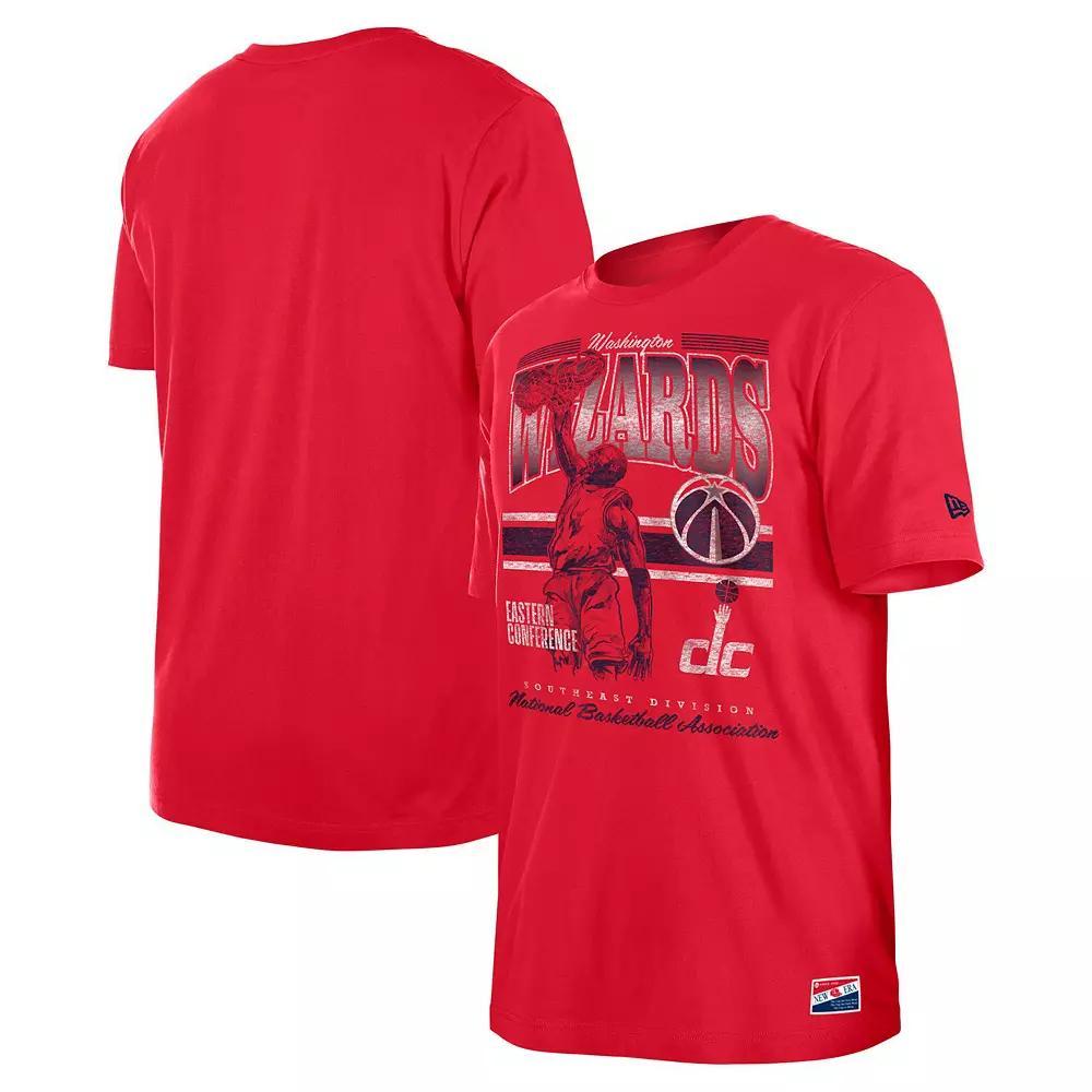 Men's New Era Red Washington Wizards Enzyme Wash Oversized T-Shirt, Size: XL, Wiz Red Product Image