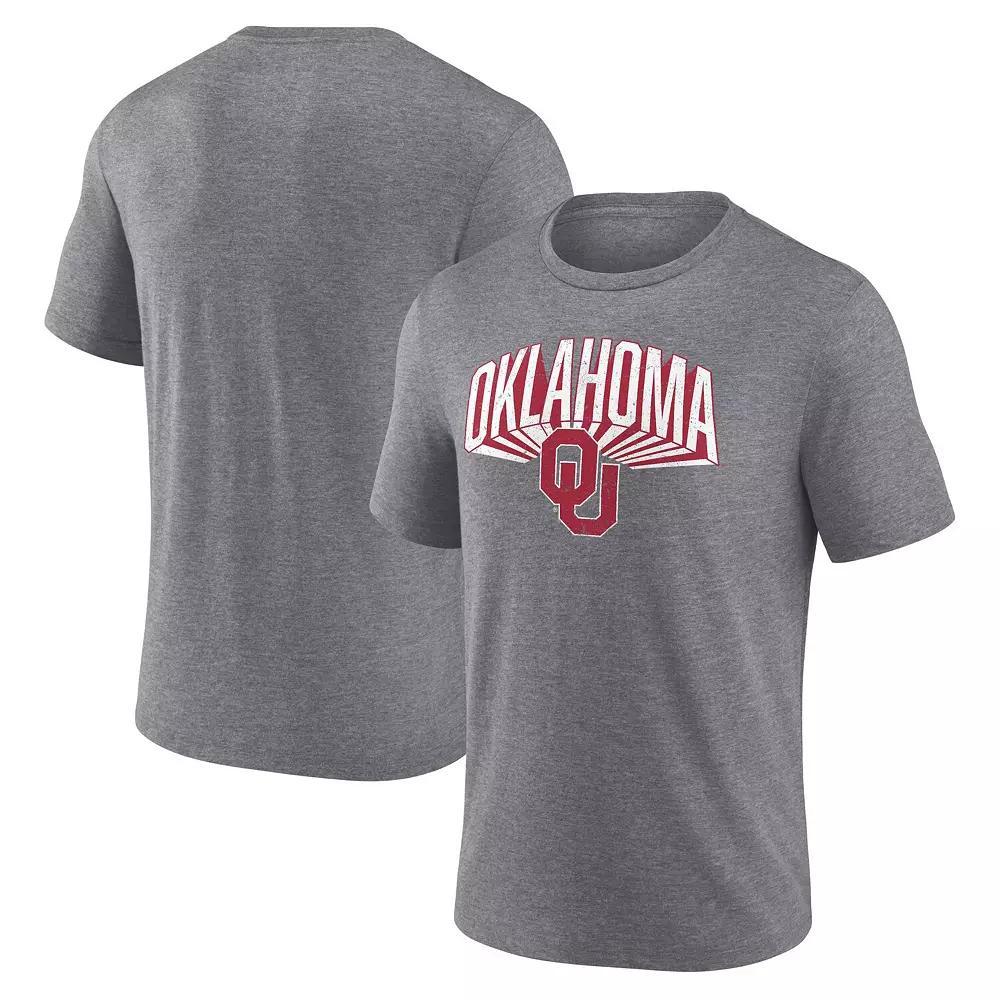 Mens Fanatics Gray Oklahoma Sooners Heritage Tri-Blend 3D Burst T-Shirt Product Image