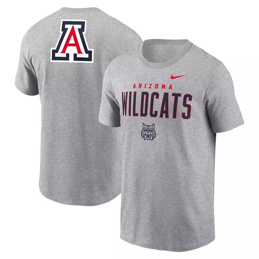 Men's Nike Heather Gray Arizona Wildcats Campus 2-Hit Primary Mascot T-Shirt, Size: Medium, Grey Product Image