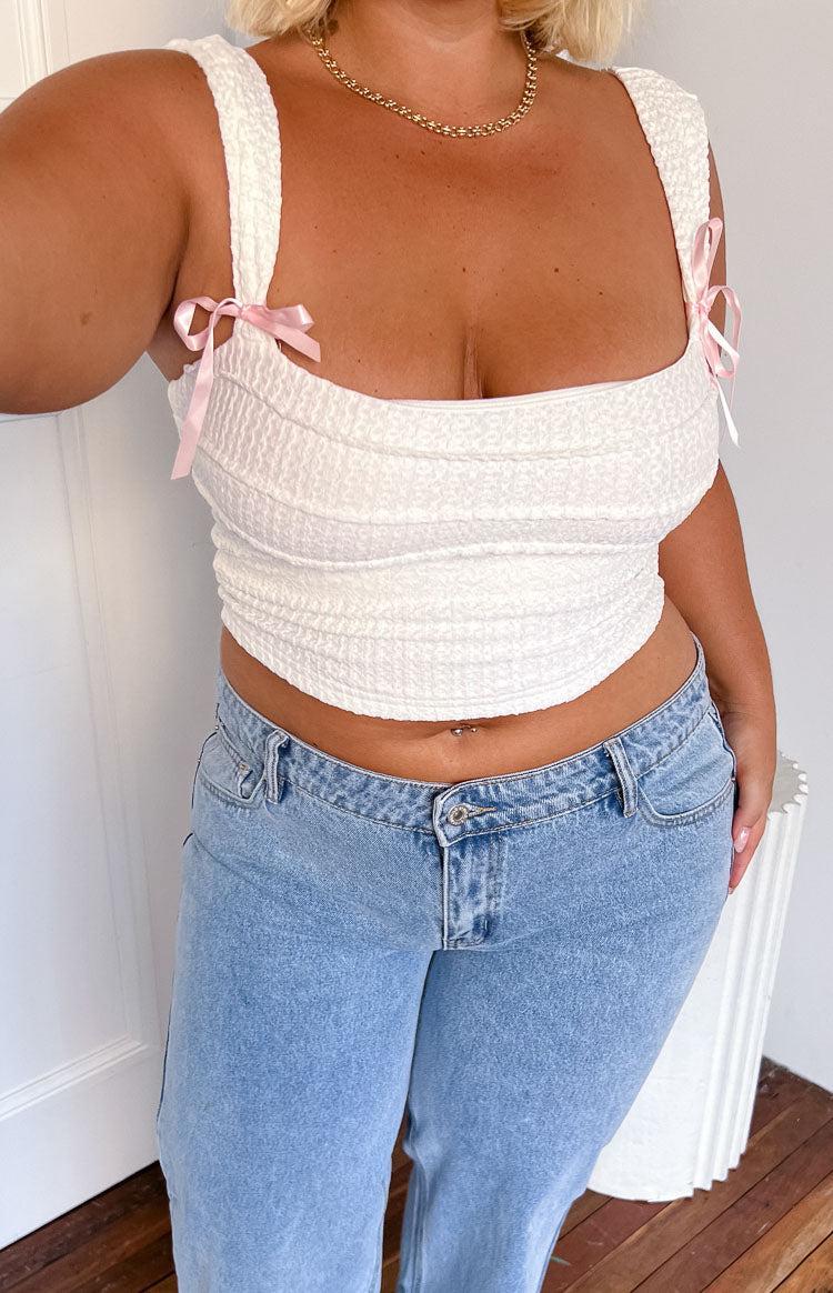 Vida White Bow Top Girls Product Image