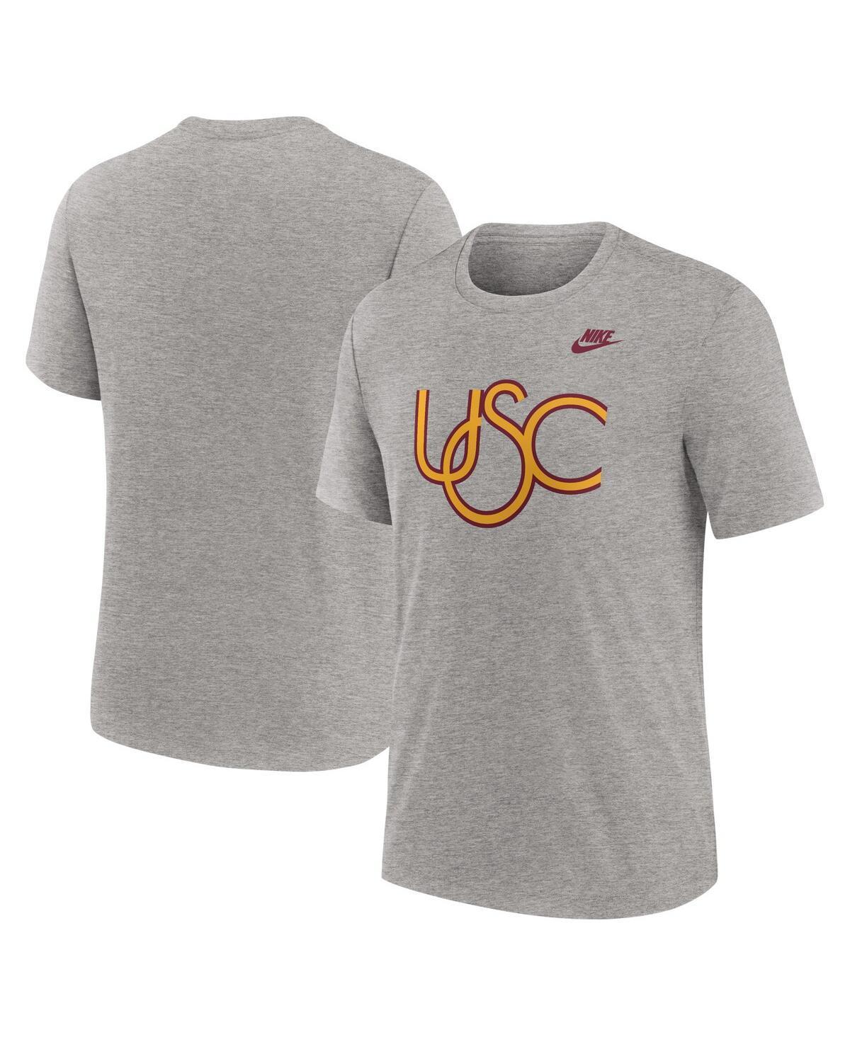 Mens Nike Heather Gray USC Trojans Blitz Evergreen Legacy Primary Tri-Blend T-Shirt Product Image