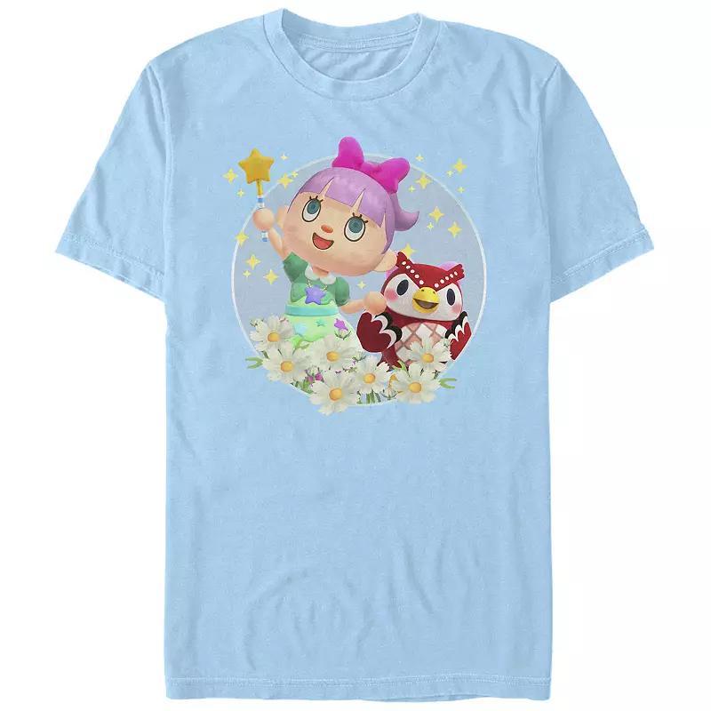Men's Animal Crossing New Horizons Villager & Celeste Portrait Tee, Size: XXL, Royal Grey Product Image
