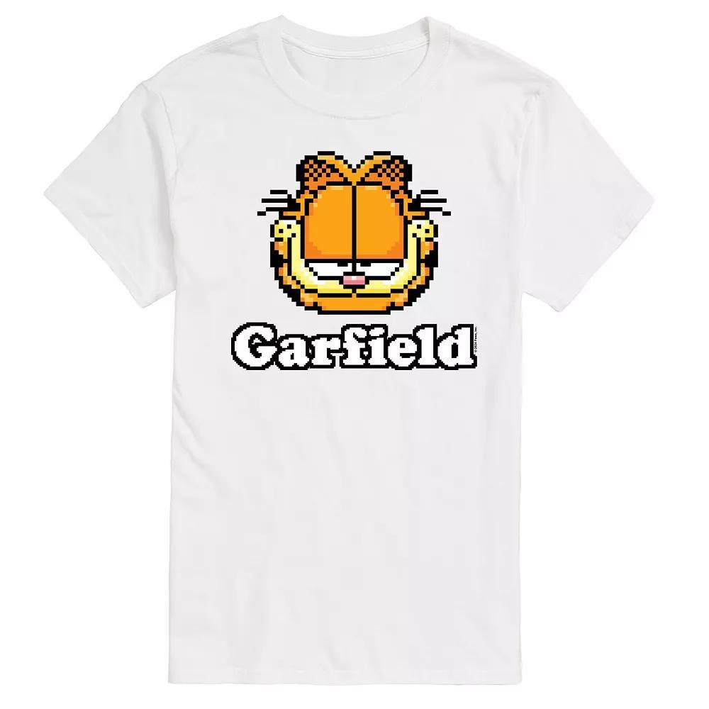 Mens Garfield Video Game Garfield Logo Graphic Tee Grey Gray Product Image
