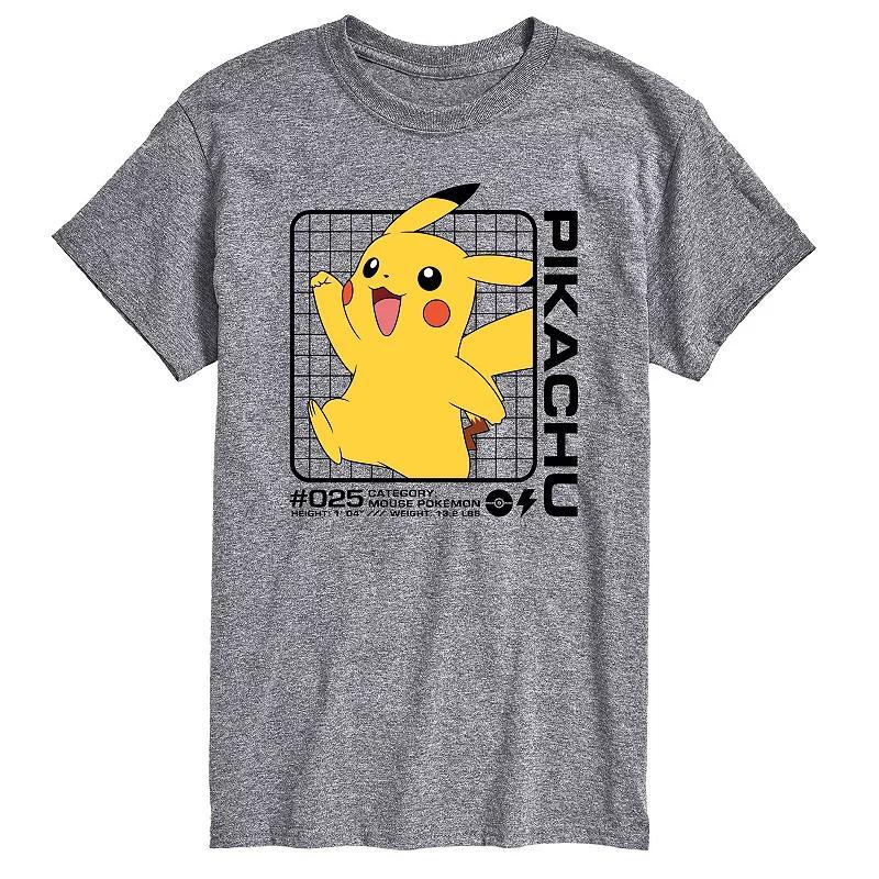 Mens Pokemon Pikachu Stats Graphic Tee Product Image