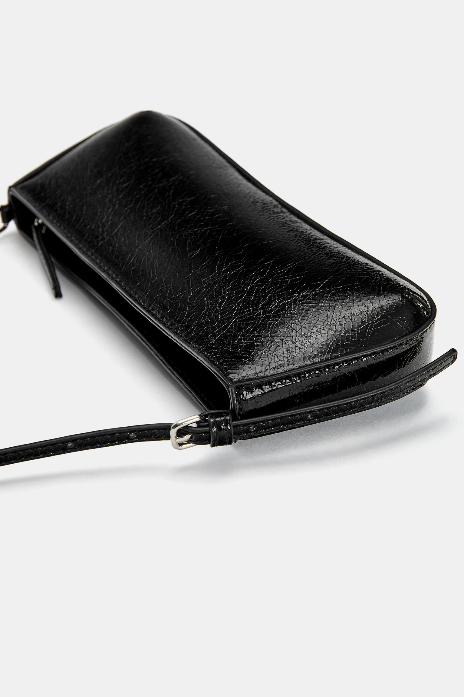 Faux patent finish shoulder bag Product Image
