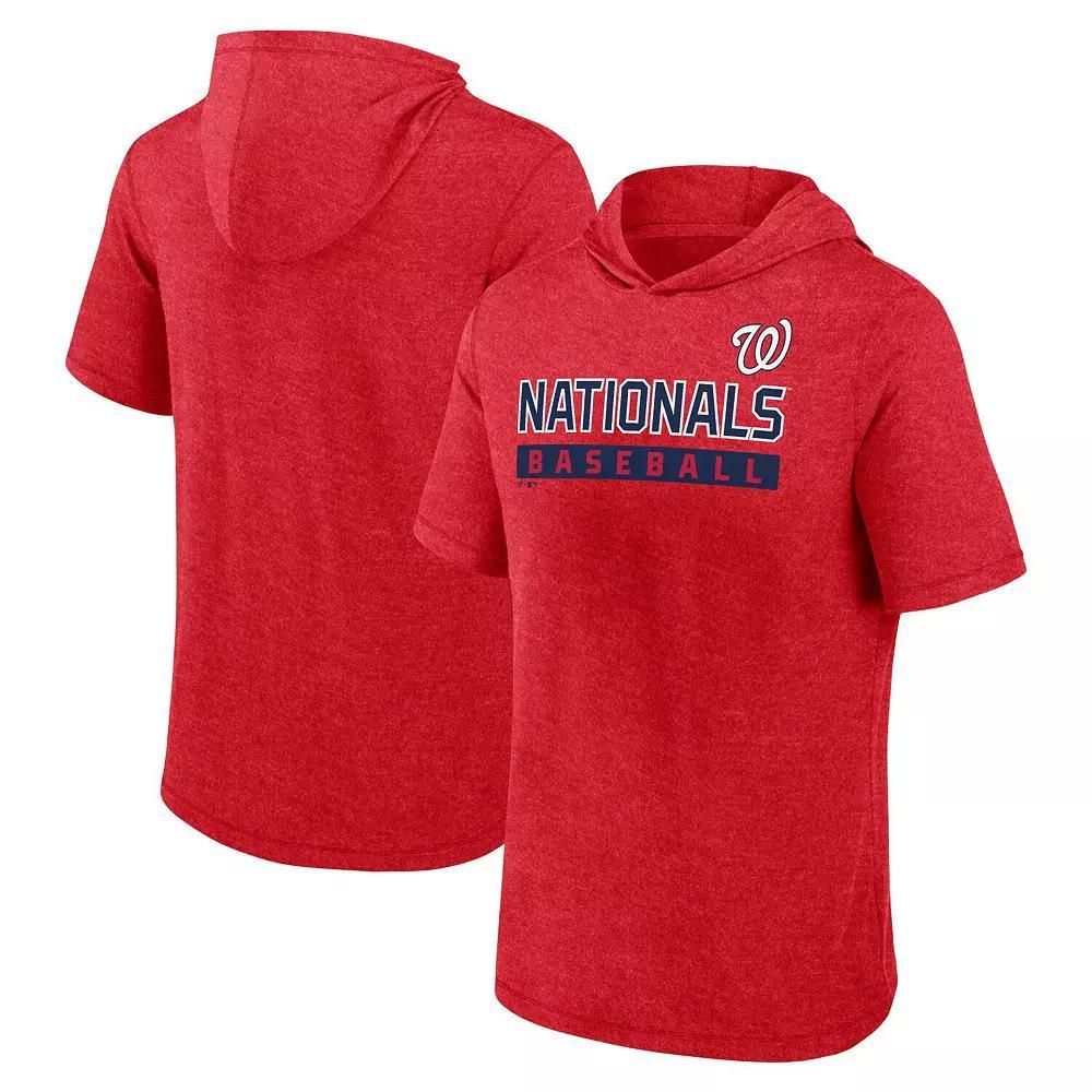 Men's Fanatics Heather Navy Minnesota Twins Push Short Sleeve Pullover Hoodie, Size: Medium, Blue Product Image