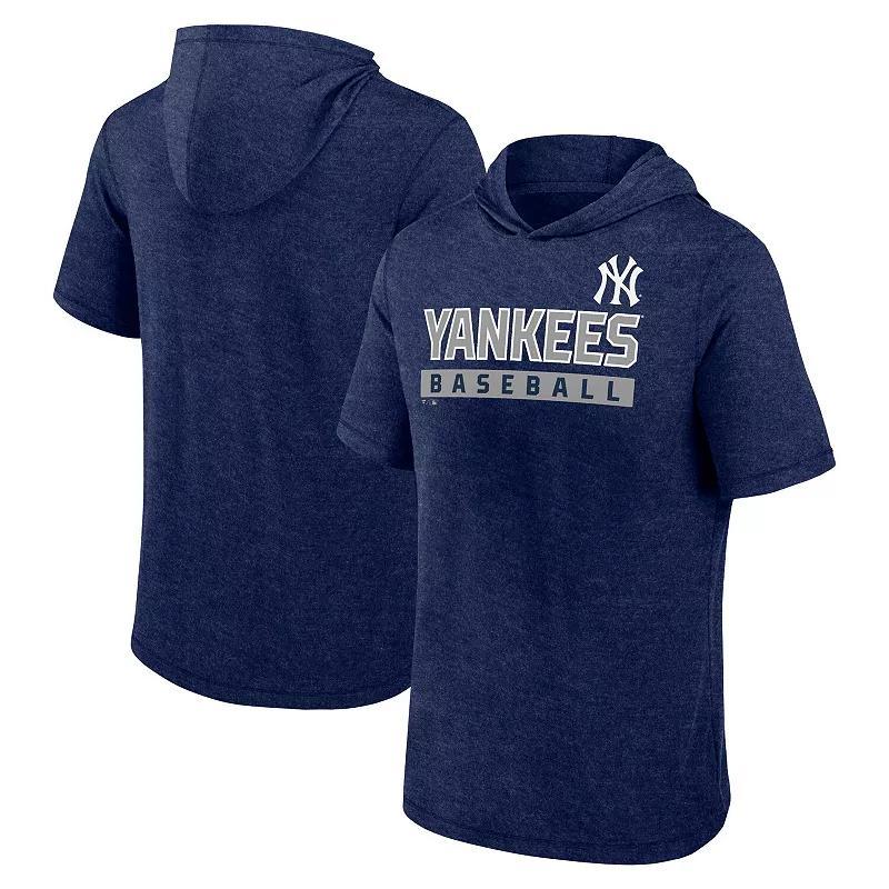 Men's Fanatics Heather Gray San Diego Padres Push Short Sleeve Pullover Hoodie, Size: XL, Grey Product Image