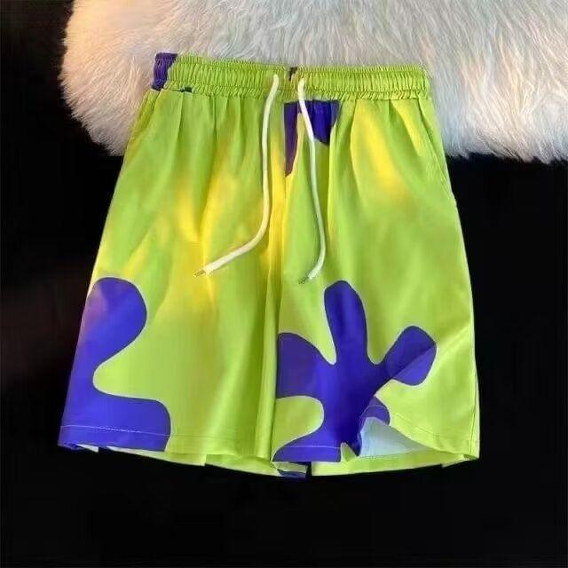 Drawstring Waist Print Shorts Product Image