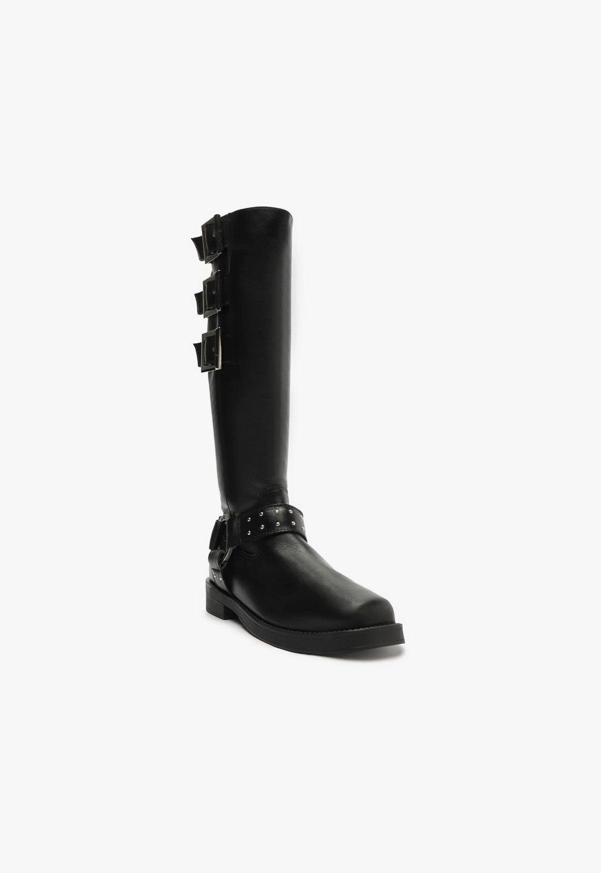Luccia Buckle Graxo Leather Boot Product Image