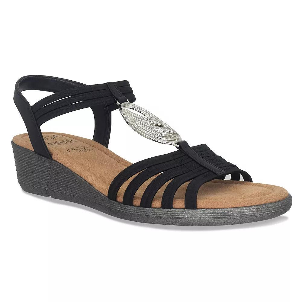 Impo Ralana Women's Stretch Elastic Memory Foam Sandals, Size: 7, Black Product Image