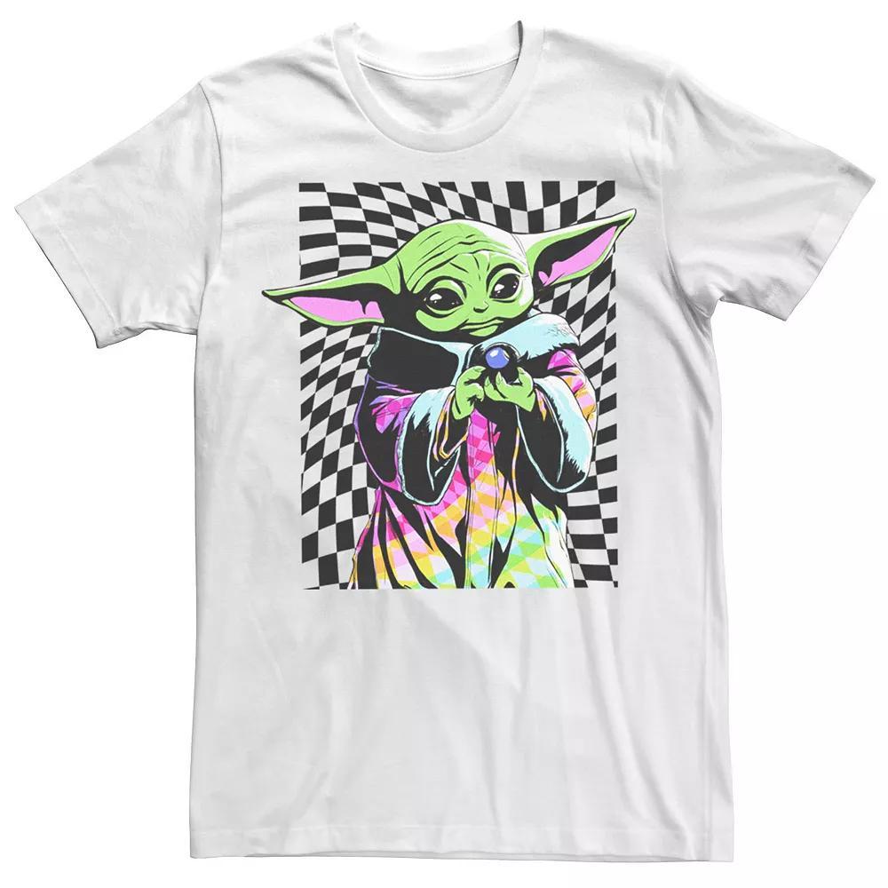 Men's The Mandalorian Grogu Trippy Portrait Tee, Size: Large, White Product Image