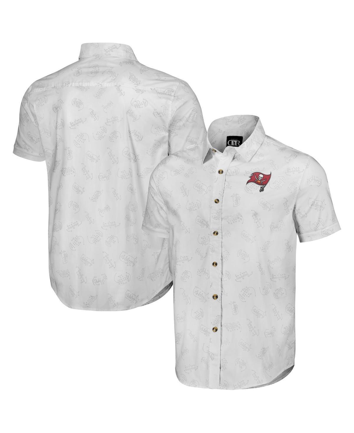 Men's NFL x Darius Rucker Collection by Fanatics White Tampa Bay Buccaneers Woven Short Sleeve Button Up Shirt, Size: Large Product Image
