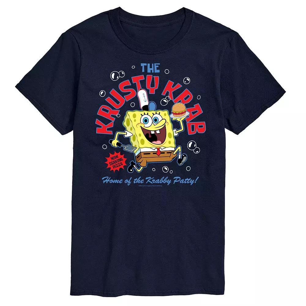 Big & Tall SpongeBob SquarePants Krusty Krab Delivery Graphic Tee, Mens Blue Product Image