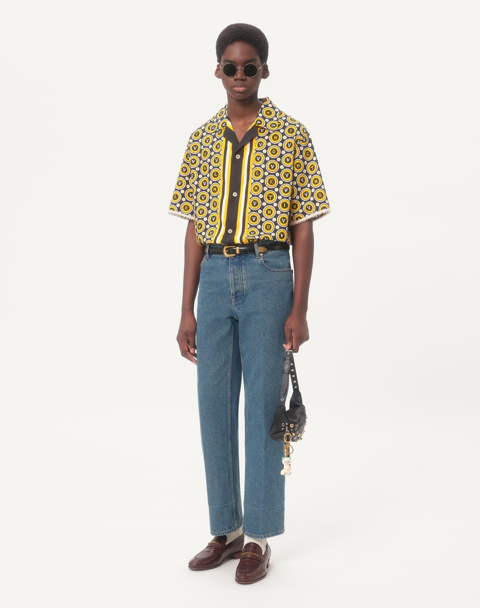 Cotton Poplin Bowling Shirt With Bulles Royales Print Product Image
