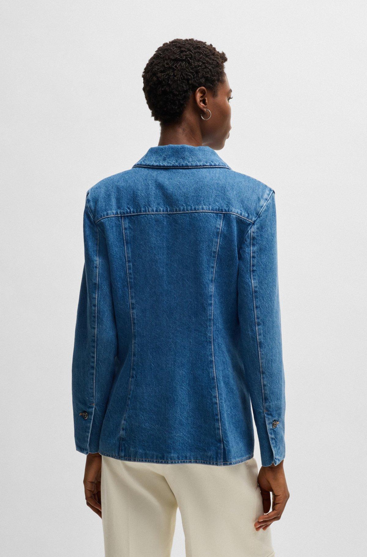 BOSS - Slim-fit blazer in blue selvedge denim - Blue Product Image
