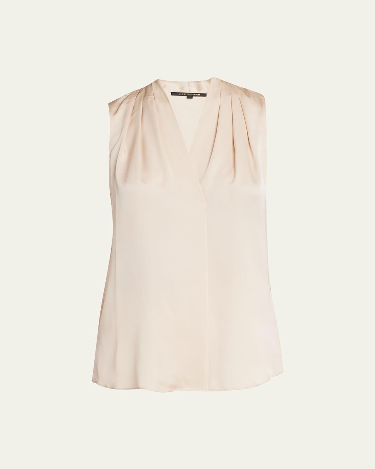 Womens Mila Sleeveless Silk-Blend Blouse Product Image