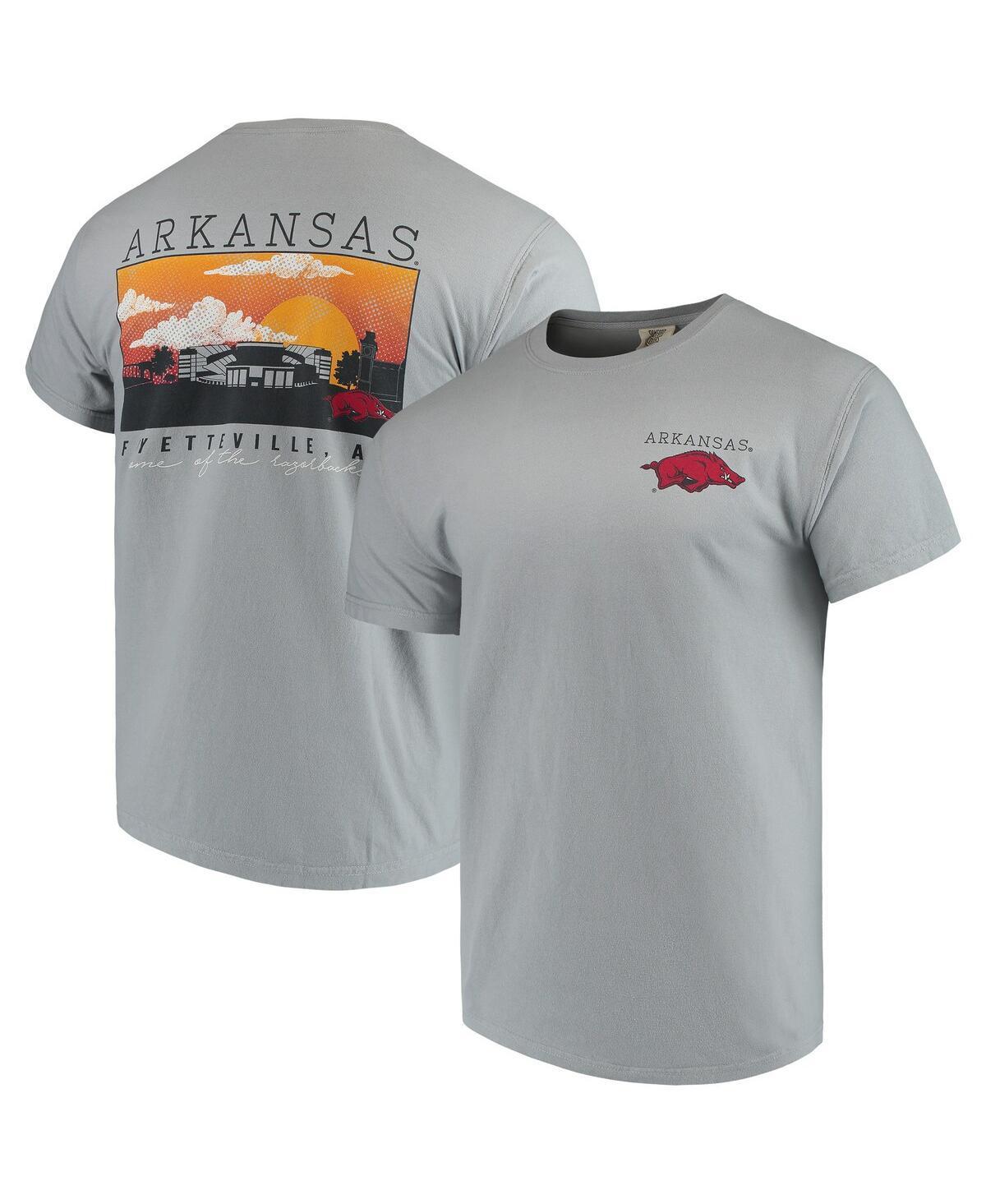 Men's Gray Arkansas Razorbacks Comfort Colors Campus Scenery T-Shirt, Size: 2XL, Grey Product Image
