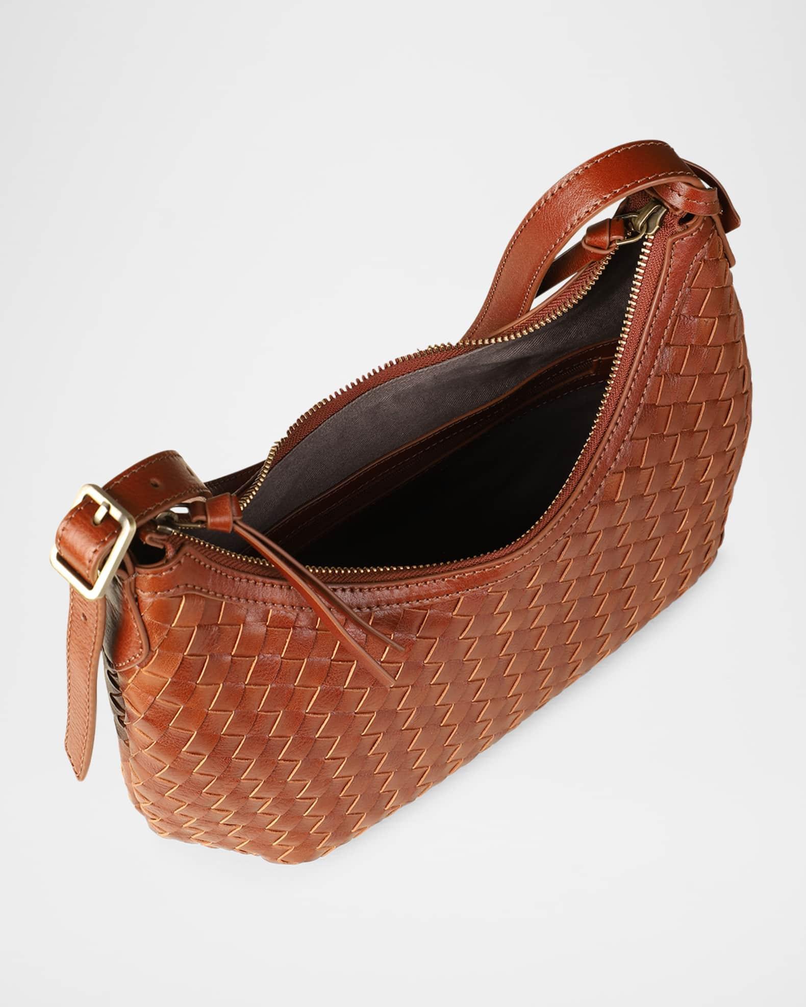 Alva Zip Woven Leather Hobo Bag Product Image