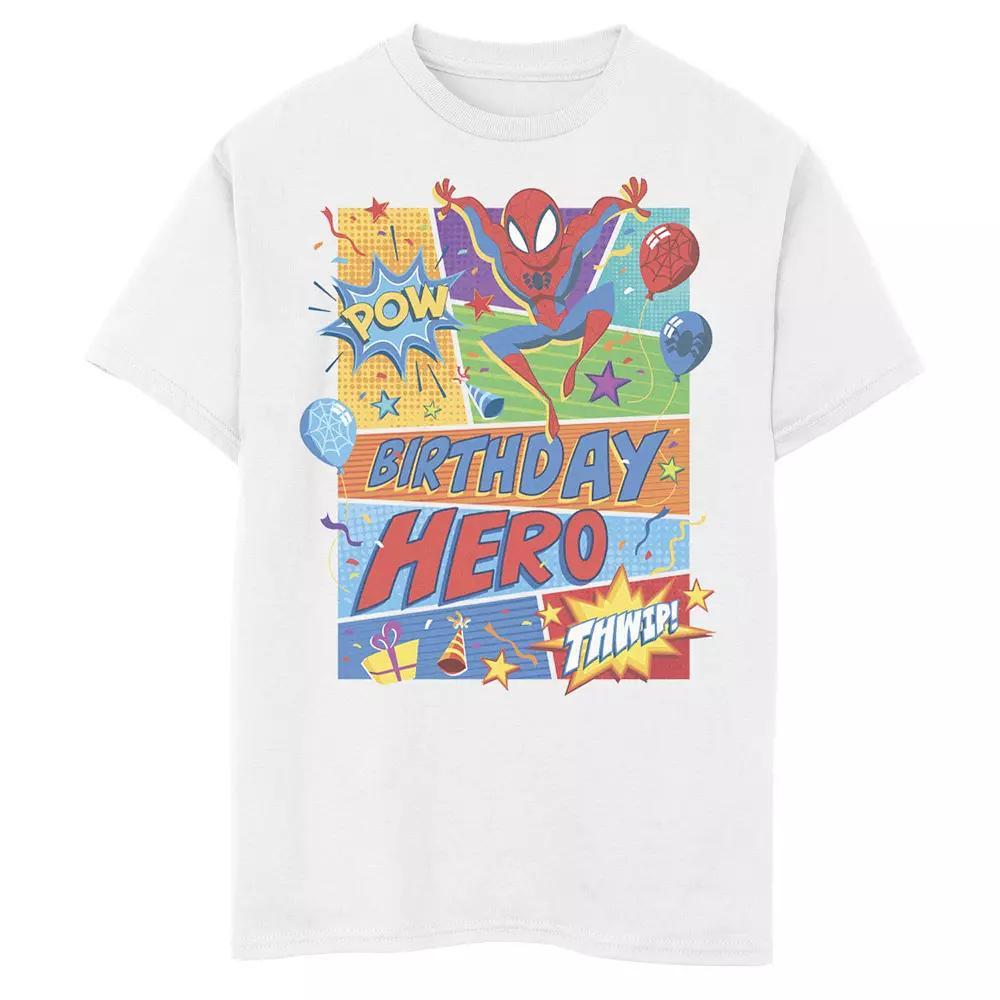 Boys 8-20 Marvel Spider-Man Birthday Tee, Boy's, Size: Medium, White Product Image
