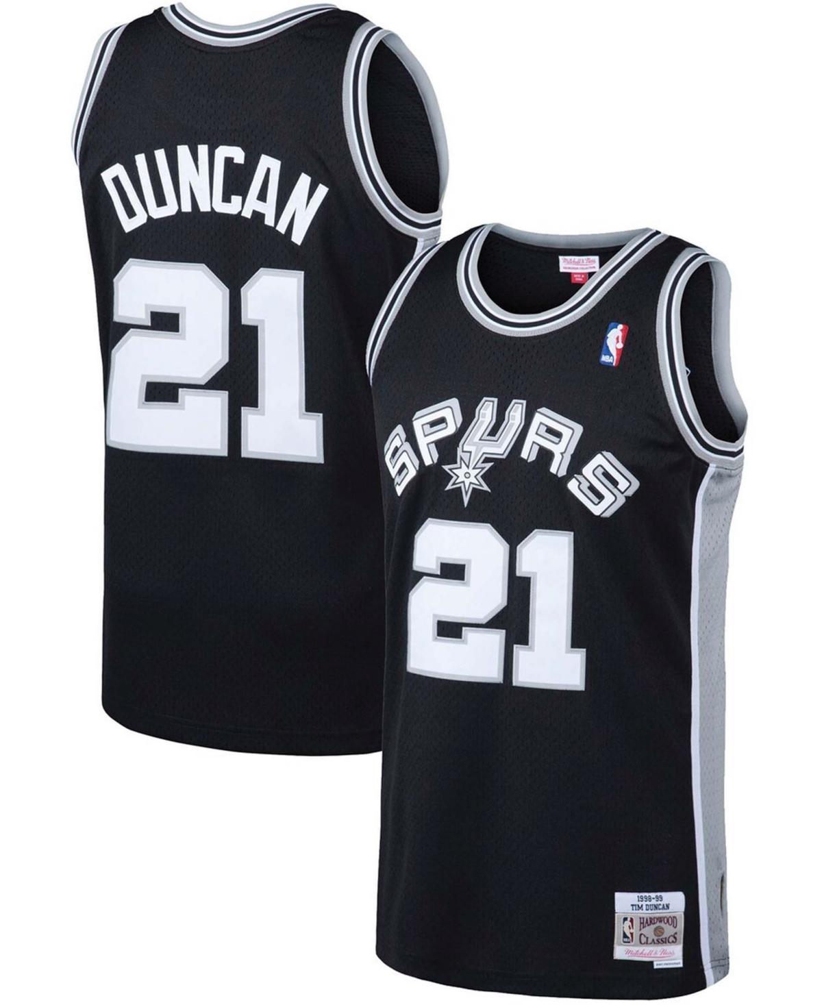 Men's Mitchell & Ness Tim Duncan Black San Antonio Spurs 1998-99 Hardwood Classics Swingman Jersey, Size: Medium Product Image
