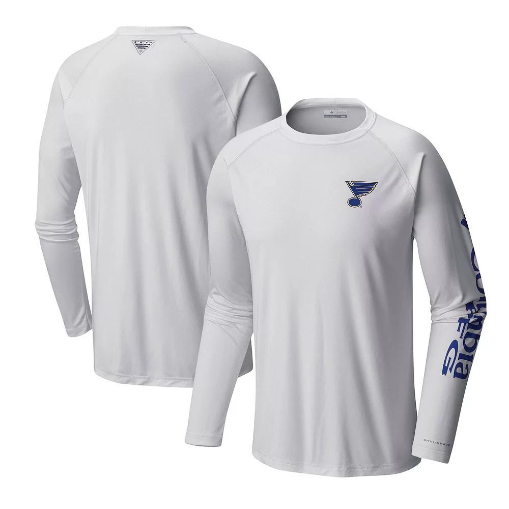 Men's  Columbia White Pittsburgh Penguins Terminal Tackle Omni-Shade Raglan Long Sleeve T-Shirt, Size: XL Product Image