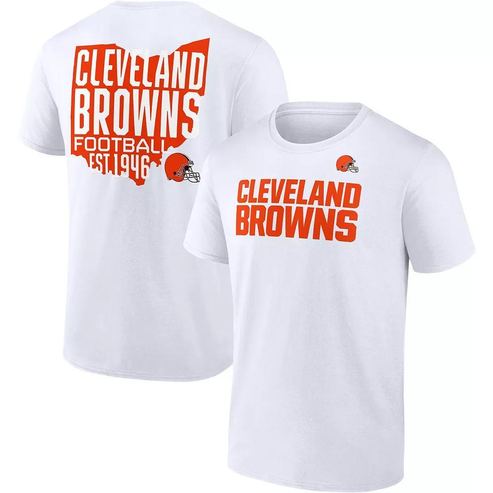 Men's Fanatics Branded White Cleveland Browns Hot Shot State T-Shirt, Size: 3XL Product Image