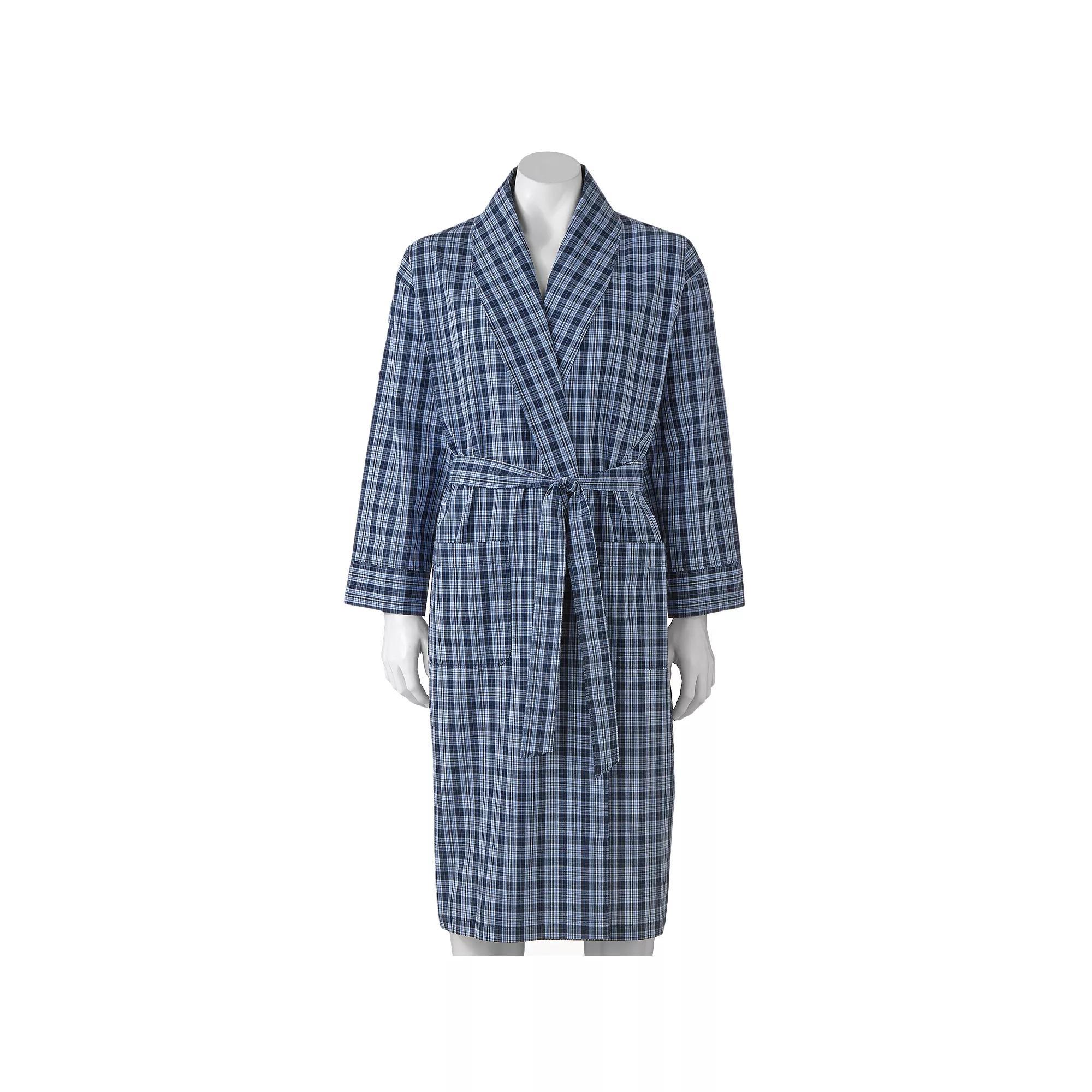 Big & Tall Hanes® Lightweight Woven Shawl Robe, Men's, Size: 5XL/6XL, Red Plaid Product Image