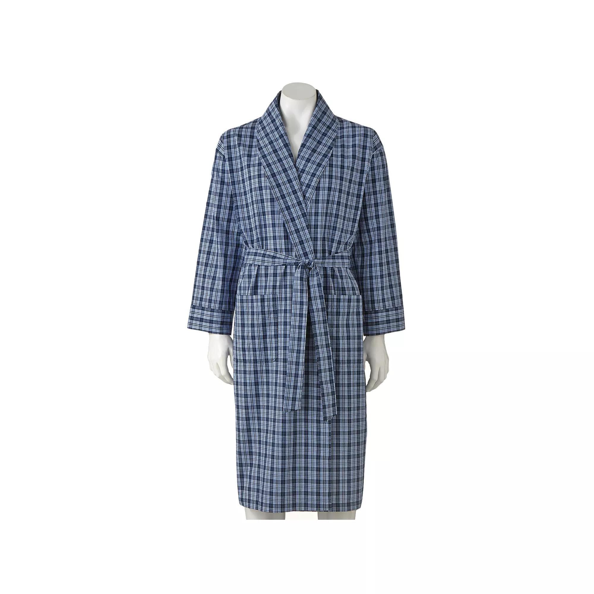 Big & Tall Hanes® Lightweight Woven Shawl Robe, Men's, Size: 5XL/6XL, Red Plaid Product Image