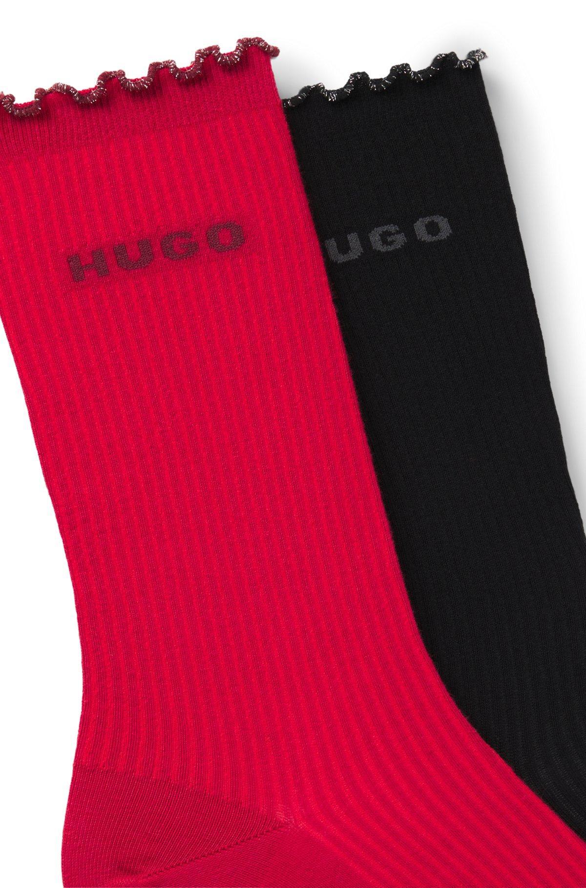 Two-pack of regular-length socks with lettuce cuff Product Image
