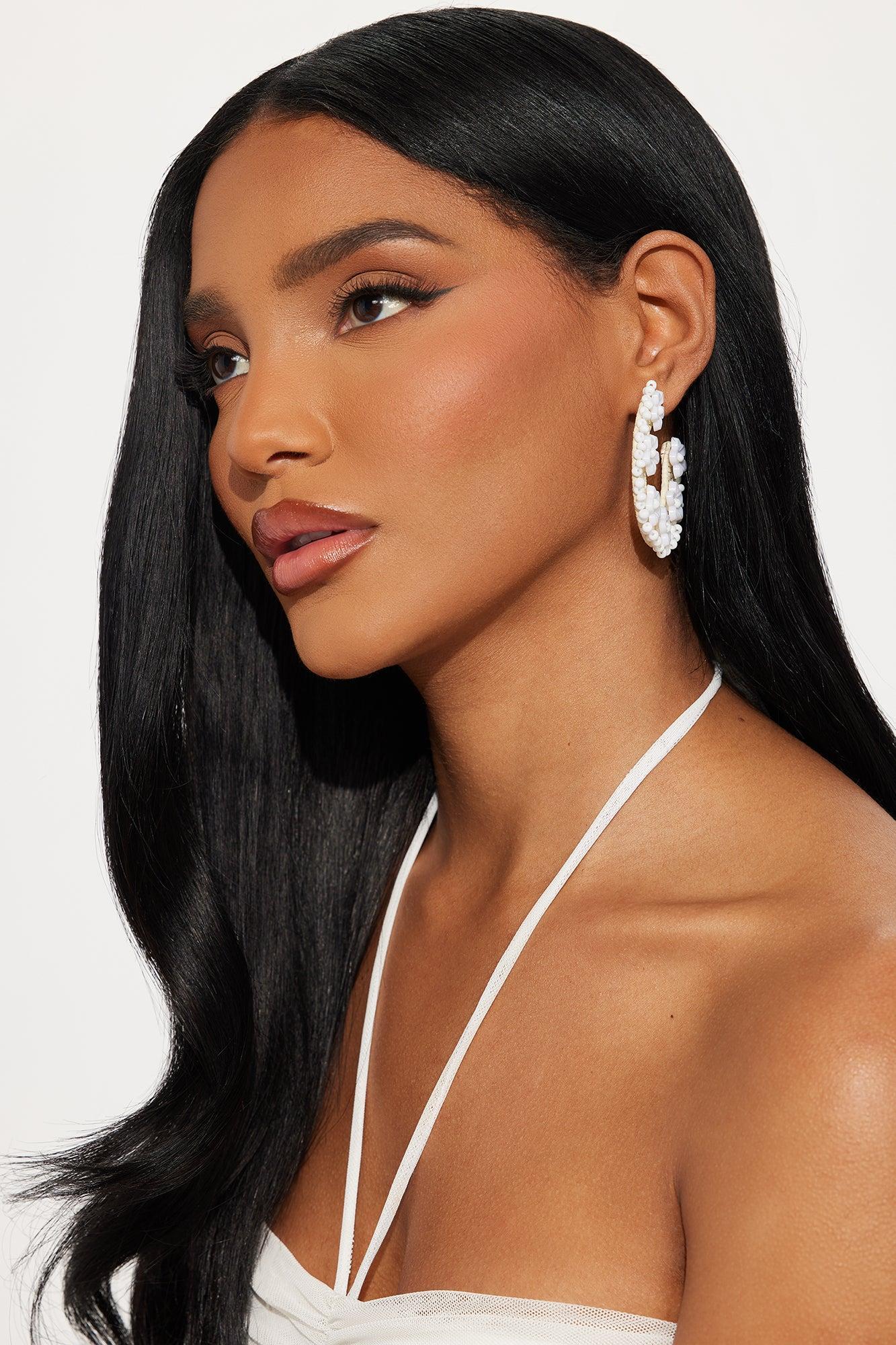 In Bloom Hoop Earrings - White/combo Product Image