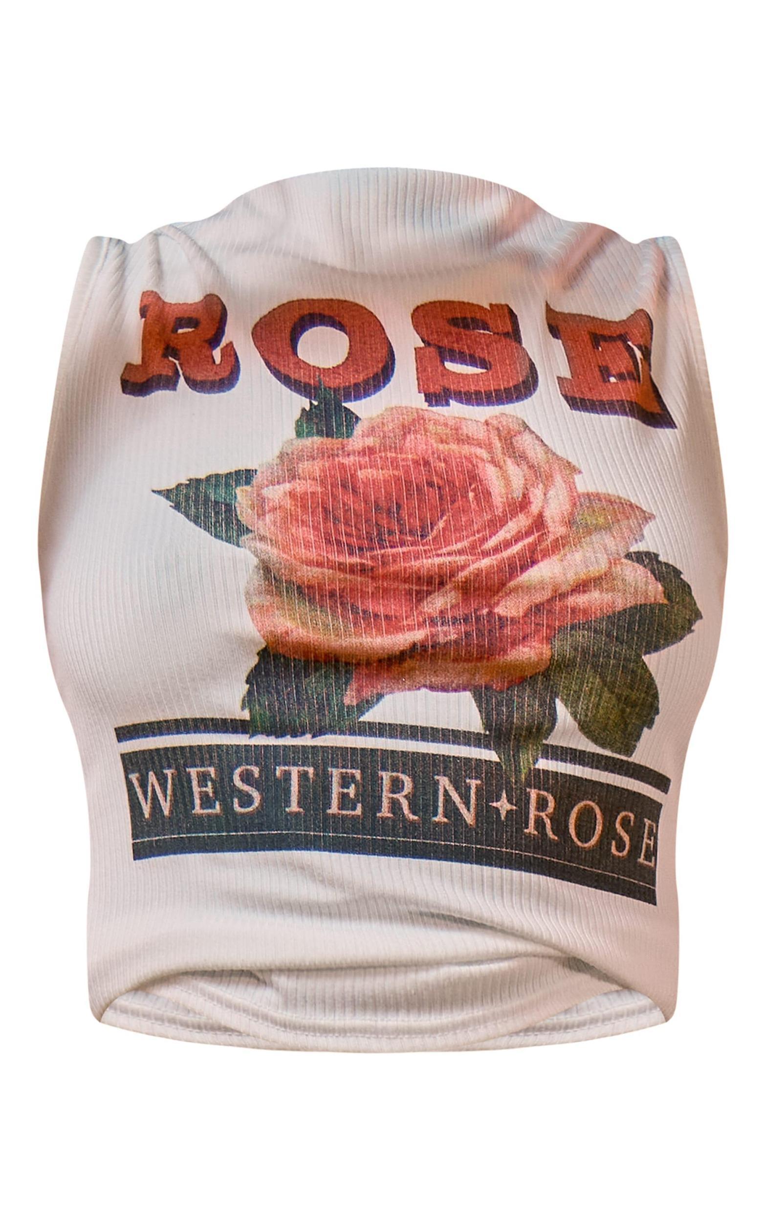 White Rose Graphic Vest Top Product Image