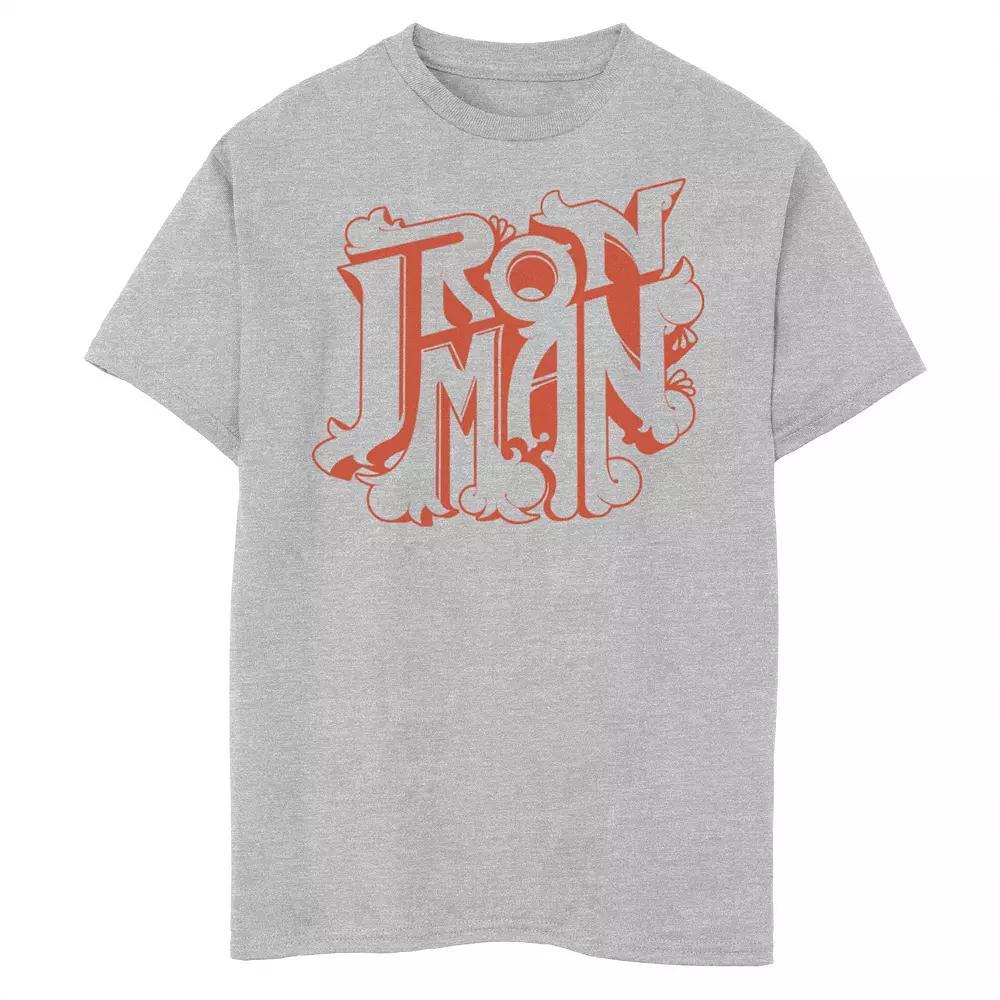 Boys 8-20 Marvel Iron Man Retro Bubble Text Logo Graphic Tee, Boy's, Size: Medium, White Product Image