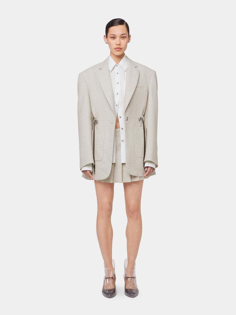 BEIGE BLAZER IN MOTTLED WOOL Product Image
