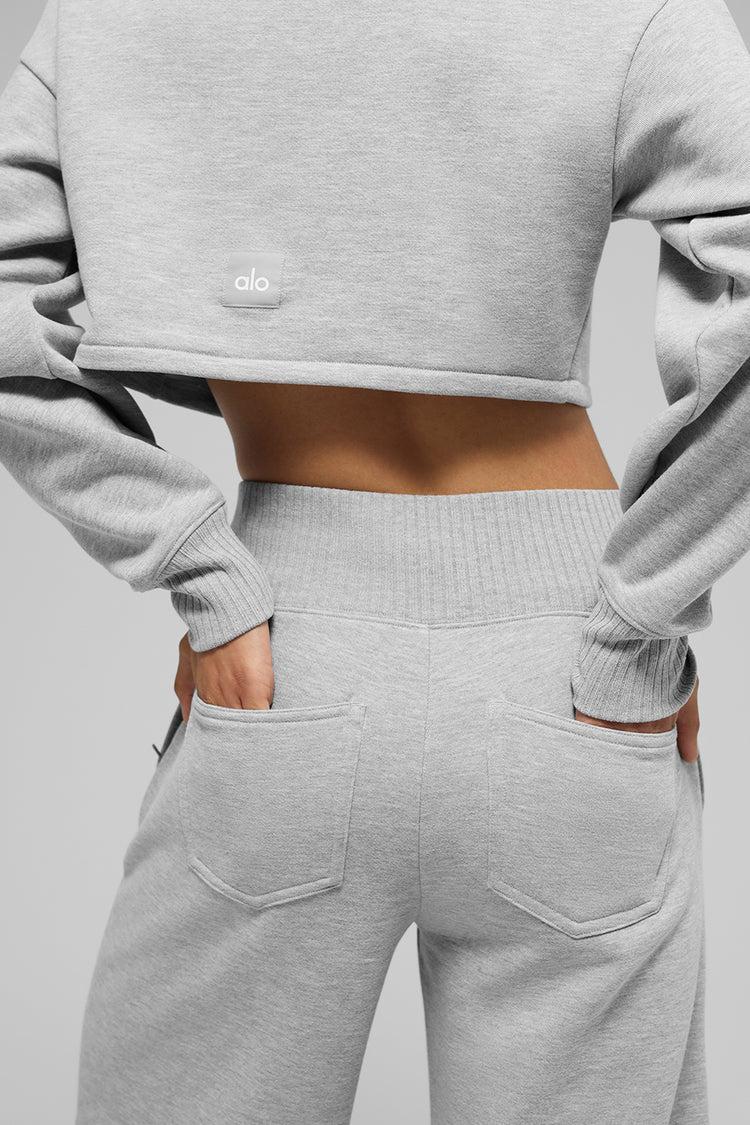 Serenity Wide Leg Sweatpant - Athletic Heather Grey Product Image