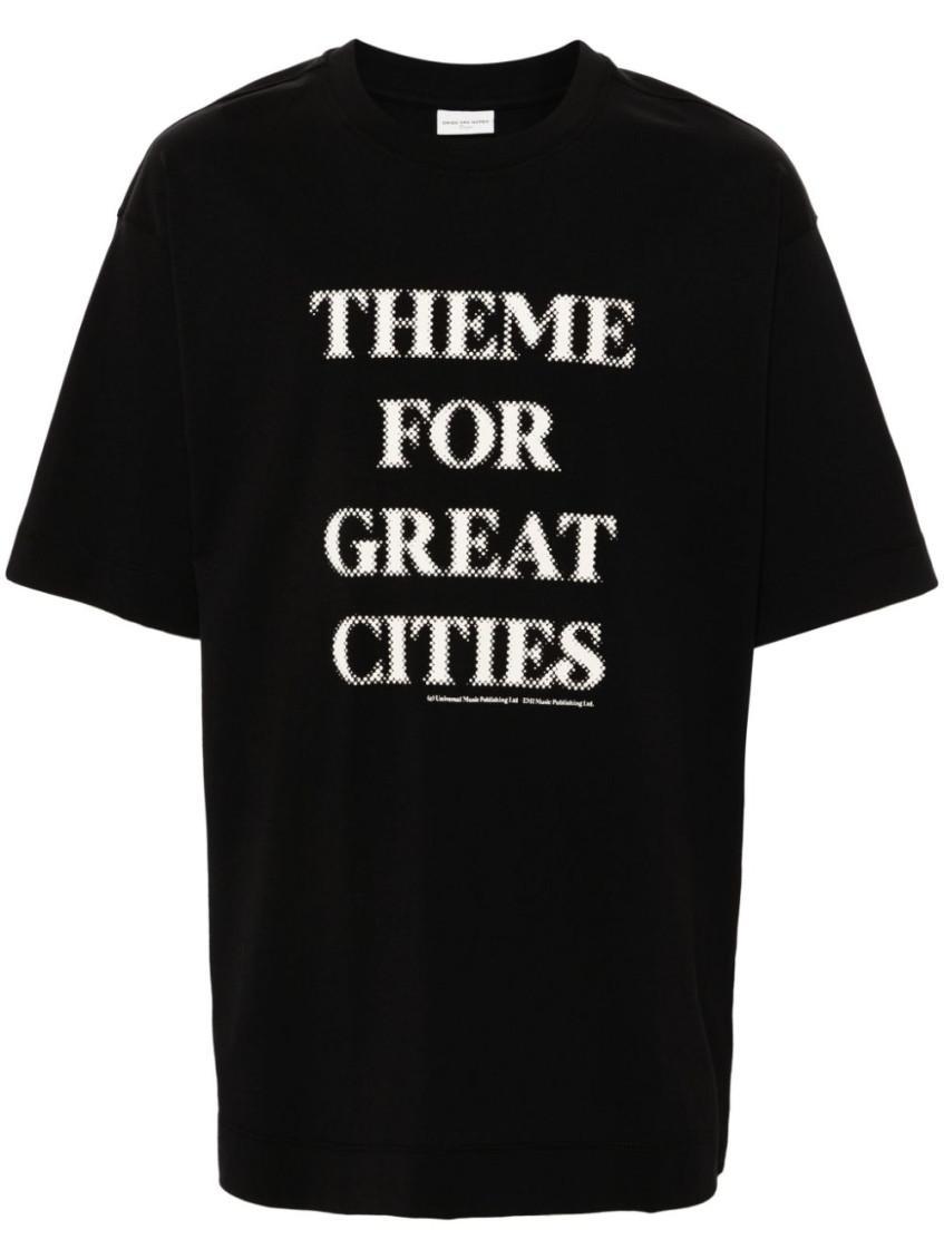 DRIES VAN NOTEN Cotton T-shirt In Black Product Image