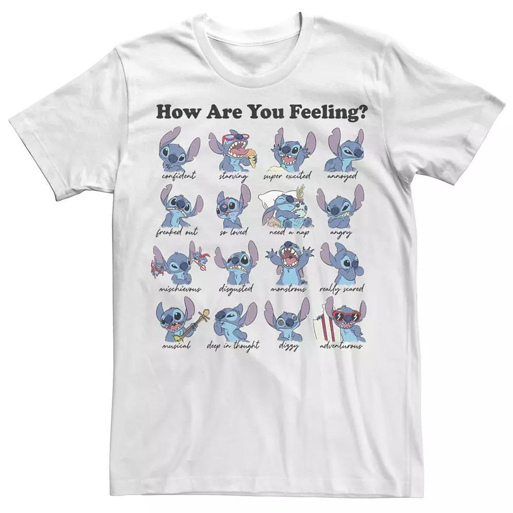 Disney's Lilo & Stitch Stitch Moods Poster Men's Tee, Size: XXL, White Product Image