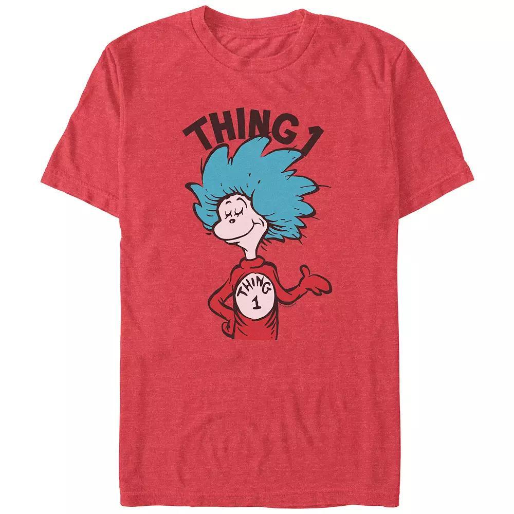 Big & Tall Dr. Seuss Thing 1 Graphic Tee, Men's, Size: 5XL, Red Grey Product Image