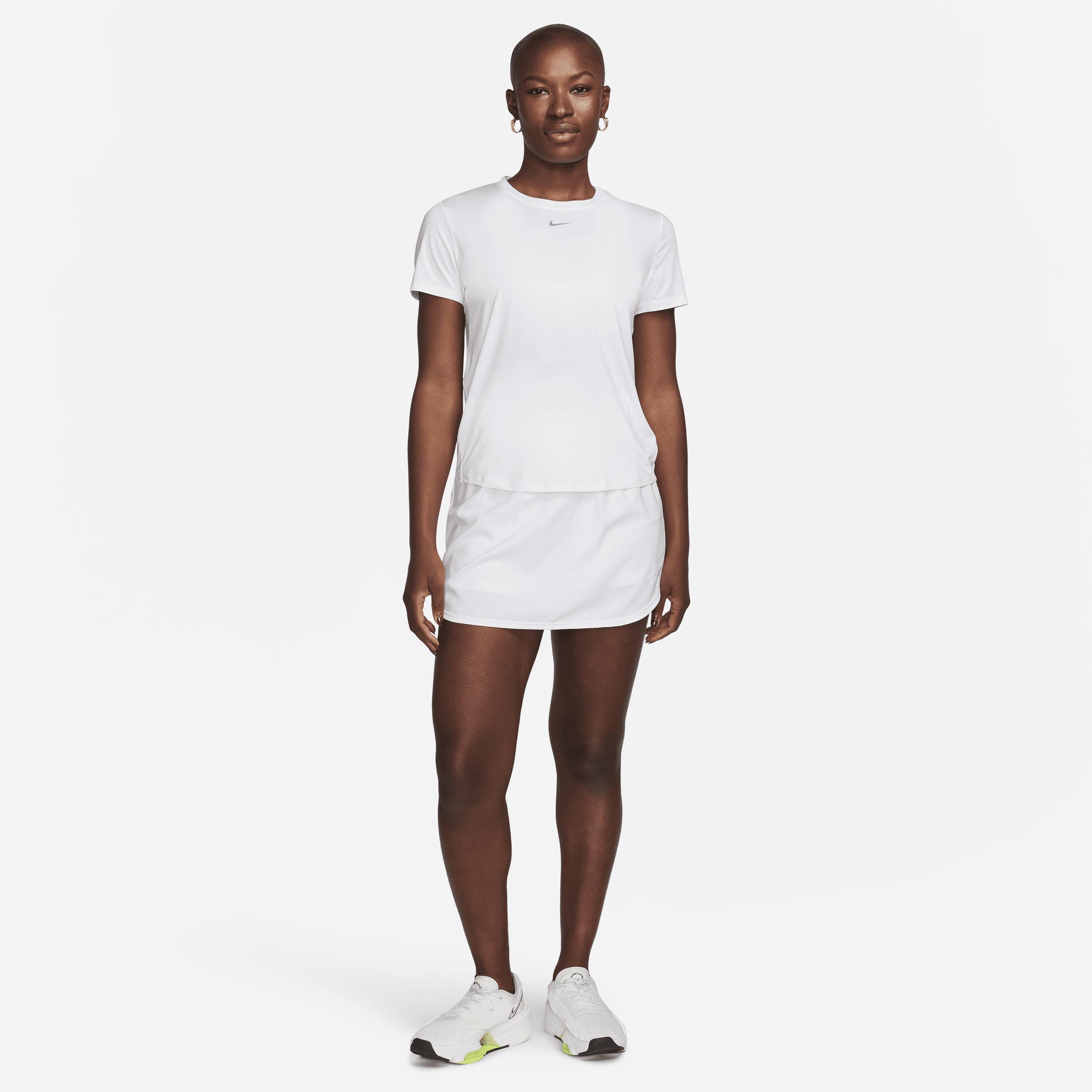 Women's Nike One Dri-FIT Classic Short Sleeve Top, Size: XL, White Product Image